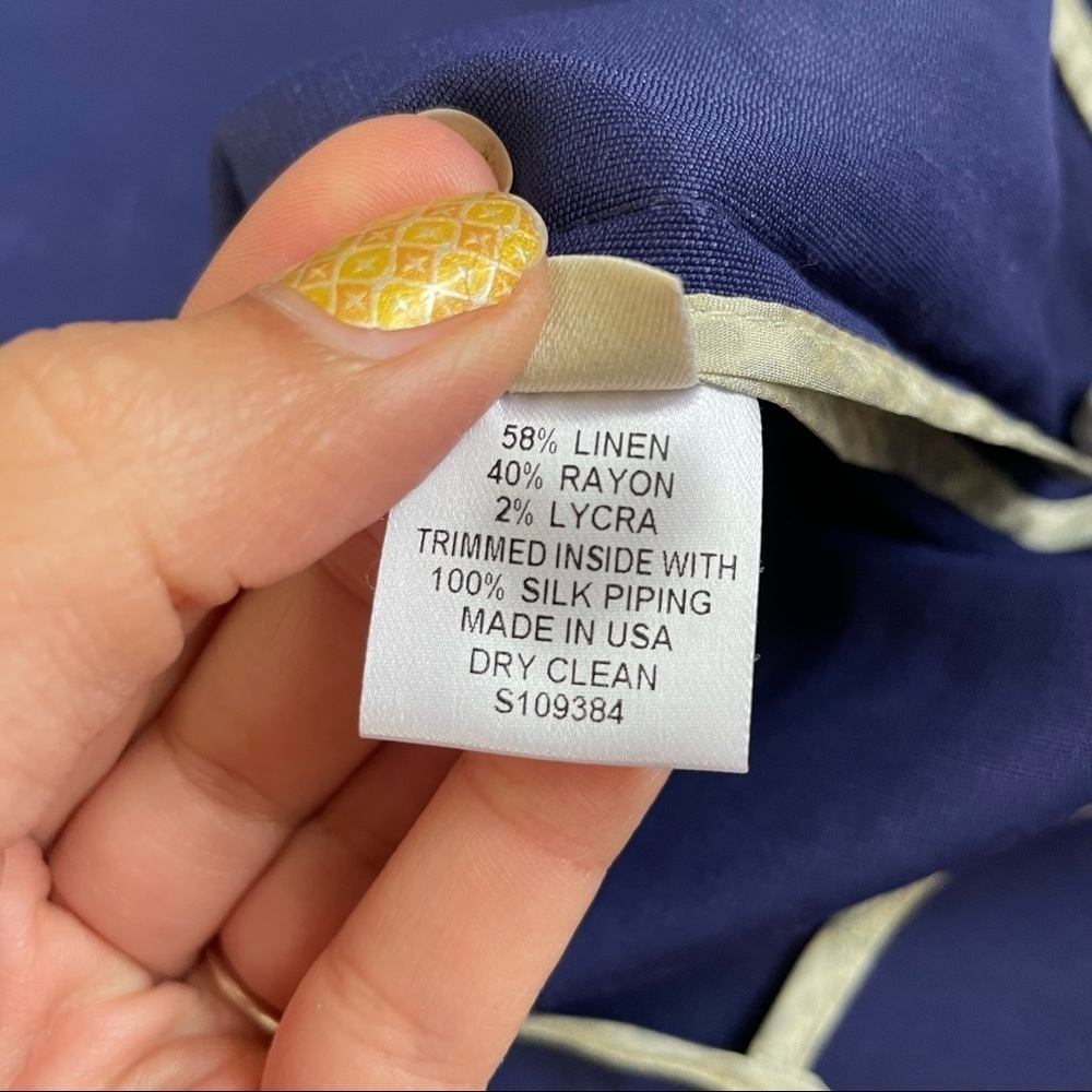 Lela Rose Royal Blue Linen & Silk Sheath Dress 4 - Picture 12 of 15
